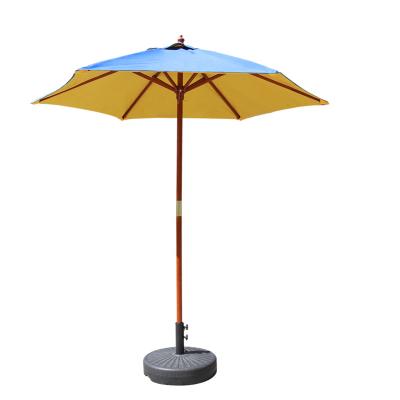 China Modern Customized Double Layer Printing Wooden Frame Umbrella Wood Sunshade for sale