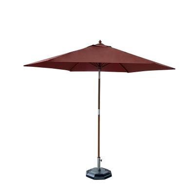 China Promotional 2.1M Water Repellent Polyester Wooden Frame Patio Umbrella Garden Modern Beach Umbrella for sale