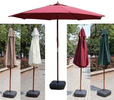 China Modern Outdoor Wooden Sunshade Advertising Wooden Patio Sun Beach Umbrella for sale