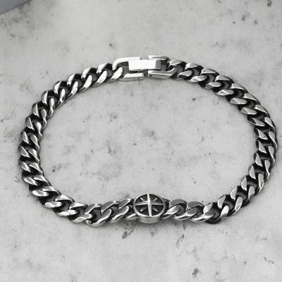 China Hiphop Men's Classic Stainless Steel Cuban Chain Link Bracelets Bangle Bracelets for sale