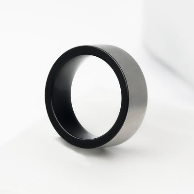 China Other ELIO Basic 2021 8mm Stainless Steel Ring Black Plated Matte Finish &Polished Beveled Edge with Laser Etched I Love You for sale