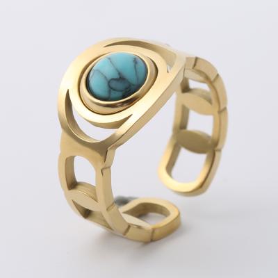 China Wholesale CLASSIC Stainless Steel Pearl Ring Womens Open Rings Gold Women Jewelry for sale