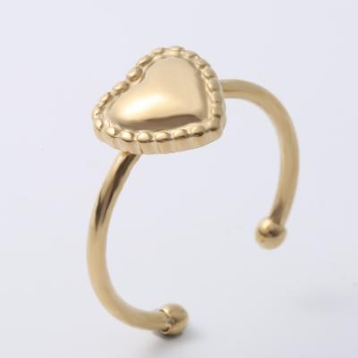 China Stainless Steel Ring Open Ring Peach Heart Hot Selling Summer Women's Jewelry Wholesale CLASSIC for sale