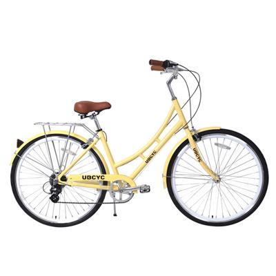 China Large Adult Tricycle 20 22 24 26 Inch City Bike Vintage Commuter Bicycles For Lady Adult Student With Rear Seat Front Basket Fender For Sale for sale