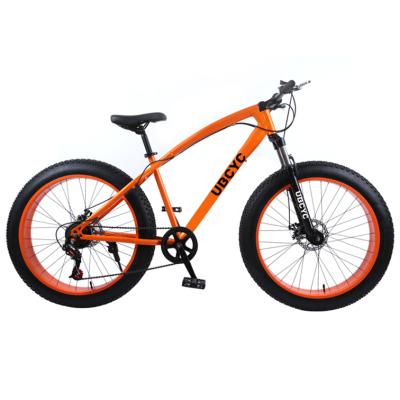 China Fashion 26inch Speed ​​Full Steel Sloped Tire Adult Steel Suspension Fat Bike Fat Tire Bicycle for sale