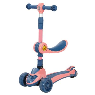 China Kids Plastic Scooter With Removable Seat Big For 2-6 Years Old Height Adjustable Extra Height Platform PU Turn Signal Wheels for sale