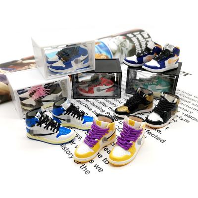 China Eco-Frendly Hot Selling Custom 3D AJ 1 Shoe Model Shoe Box Toys Jordan Shoe Key Chain Accessories With Decoration Home Collection for sale