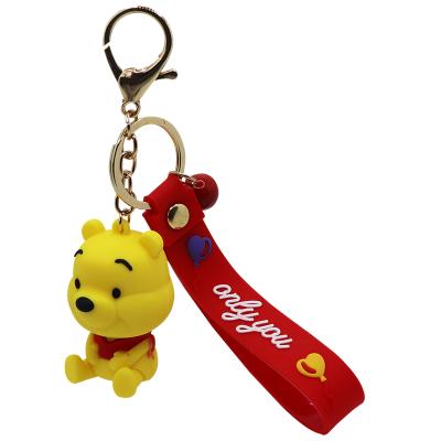 China Eco-Frendly Amazon hot sellings promotional products kids play bear cartoon deisgn head chain keychain for sale