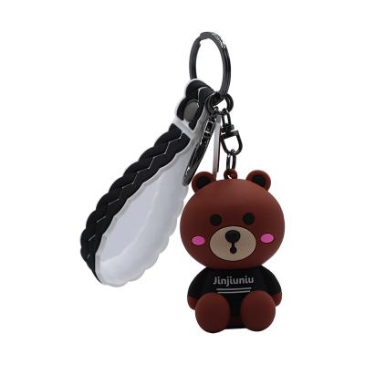 China Eco-Frendly Factory Price Lovely Bear Soft Cute Animal Anime Cartoon PVC Key Chain With BTS Key Chain for sale