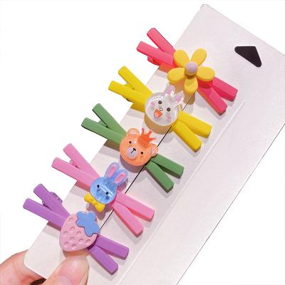 China Fashion Cartoon Colorful Hair Clips For Baby Hair Clip Flower Fruit Hair Pins Kids Hair Accessories Gift for sale