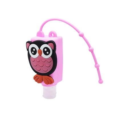 China Eco-friendly Portable Hand Sanitizer Bottle Holder Cute Cartoon With Detachable 30ml Mini Kids Travel Plastic Bottle for sale