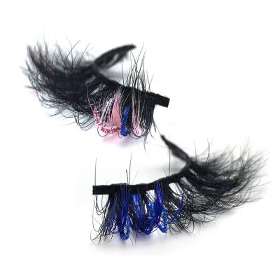 China Wholesale Natural Long Big Stock Other Eyelashes Color Mink Lashes Glitter Colored Lashes Sequin Eyelash for sale