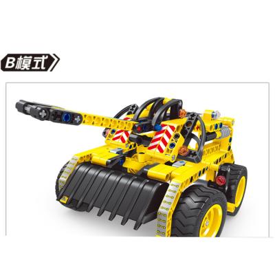 China Building Toy QIHUI Mini Breaking Bulldozer ABS Manufacturing Action Numbers Building Block Mechanical Toy Set for sale