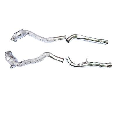 China Automotive Exhaust System High quality Catless Exhaust Downpipe For Mercedes-Benz G63 AMG 2019- Stainless Steel Downpipe without catalyst Exhaust Pipe for sale