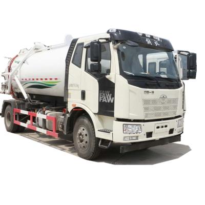 China Q235 carbon steel FAW 10000 liters sewage truck septic tank truck using in basement for sale Te koop