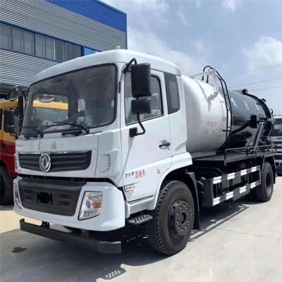 China Q235 Carbon Steel 4x4 Dongfeng 10 CBM Mud Mud Suction Vacuum Sewage Tank Truck for sale