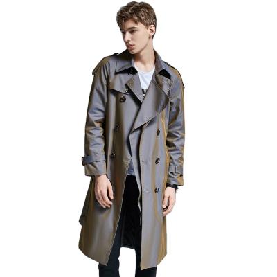 China Young man fashion viable color changing anorak knee length men's unique trench coat 2022 spring autumn European classic overcoat for sale