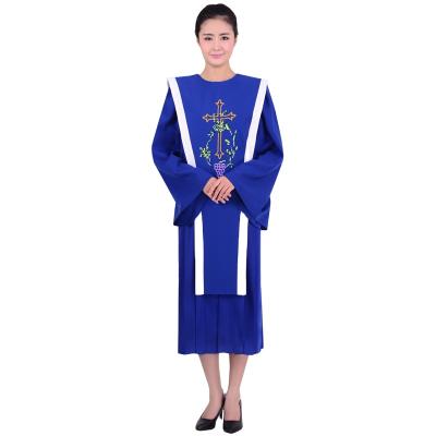 China The holy choir of legl de chiesa Cristiana del coro of baptism service of church clothes of long dress of choir church dress of long dress of clothing of choir European hymn poem for sale