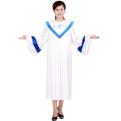 China Heavy Costume Christian Robe Outfit High Quality Church Choir Clothing Long Robe Poetry Choir Clothing Yarn Long Robe Church Robe for sale