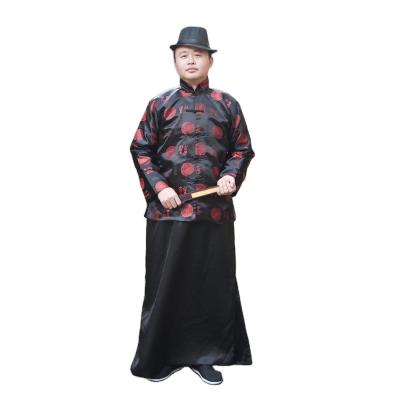 China Qing Dynasty Traditional Main Performance Dress Groom Tang Suits Chinatown Trader Tang Suit Asian Tradesman Jacket for sale