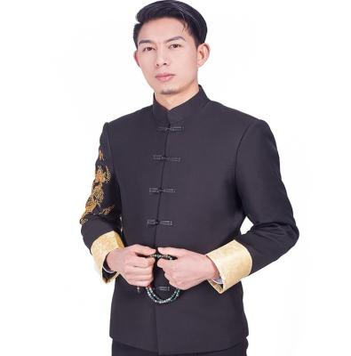 China Chinese Style Zhongshan Suits Jacket + Pants Traditional Men Suits Formal Master DM28 Clothing Male Sport Kungfu Occasion Uniform for sale