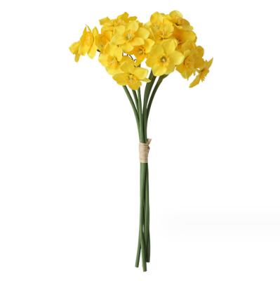 China Fashional Artificial Flowers Popular Artificial Flowers Bundle 6 Heads Artificial Daffodil Flowers For Home Decor for sale