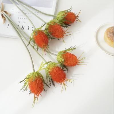 China Durable High Quality Artificial Plastic Flowers 3 Heads Thistle For Home Decor for sale