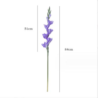 China Durable Artificial Flowers 84cm Single Stem Artificial Gladiolus For Home Decor for sale