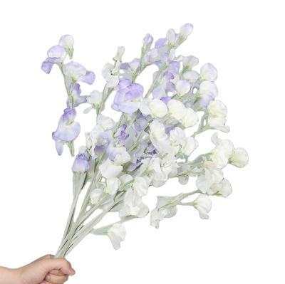 China High Quality Simple 62cm Real Stem Flower Sweet Pea Silk Artificial Flowers For Home Decor for sale