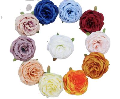 China Wholesale 9cm high simulation rose heads silk rose artificial rose heads to wedding decor for sale