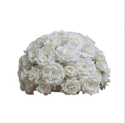 China Durable high quality different size flower white artificial rose centerpiece for wedding decor for sale