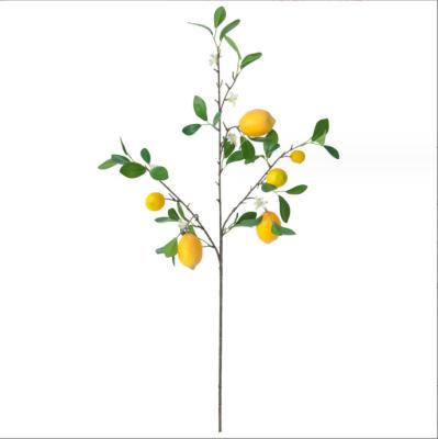 China Fashional Artificial Flowers High Quality Artificial Flowers Branch Greenery Plant Greenery Lemon Branch For Home Decor for sale