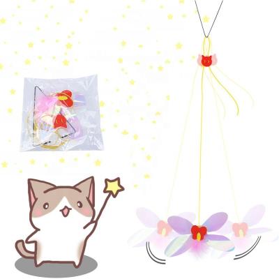 China Cats Hanging Dragonfly Self-fun Cat Toy Cat Stick Feather Clip Small for sale