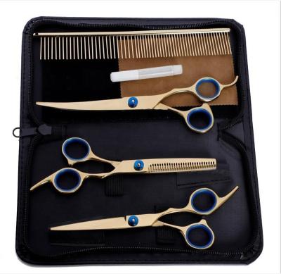 China Viable High Quality Pet Shops 6CR Pet Scissor Set Cut Shaving Dog Grooming Scissors Set for sale