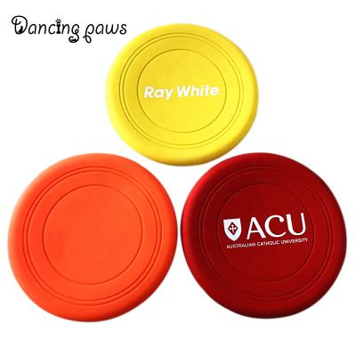 China OEM Logo Food Grade Silicone Flying Discs Viable Dog Frisbe Dog Toy for sale