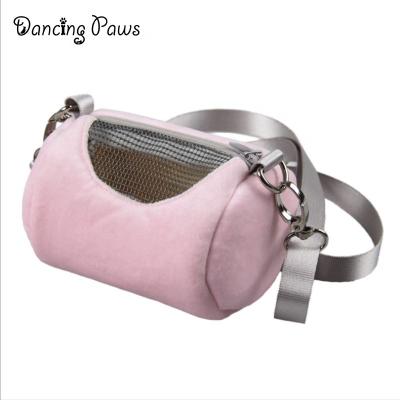 China Sustainable New Small Pet Hamster Plush Portable Zipper Cylinder Take Out Bag for sale