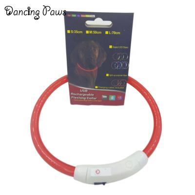 China Viable Promotional USB LED Colorful Rechargeable Flashing Dog Collar Led Pet Cat Collar For Dog for sale