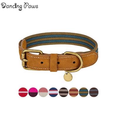 China New Type of Sustainable Sale Well Mounted Golden Pendant Luxury Leather Dog Collar for sale