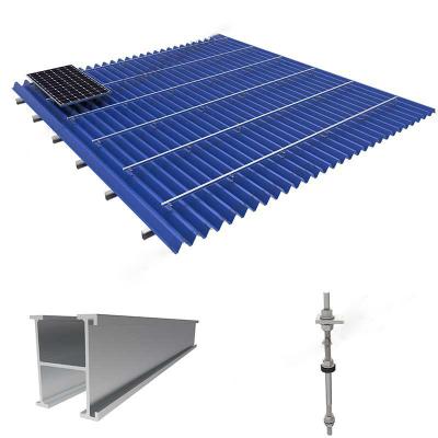 China PV roftop rack rail solar panel structure price trapozial flat roof modul home hopergy for sale