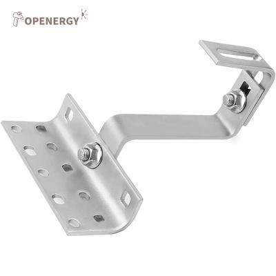 China Home PV Bracket Roof Tile Solar Photovoltaic Stainless Steel Mounting Bracket Adjustable Silver for sale