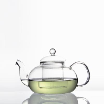 China DC8001 Home Viable Custom Logo Borosilicate Glass Teapot with Glass Infuser for sale