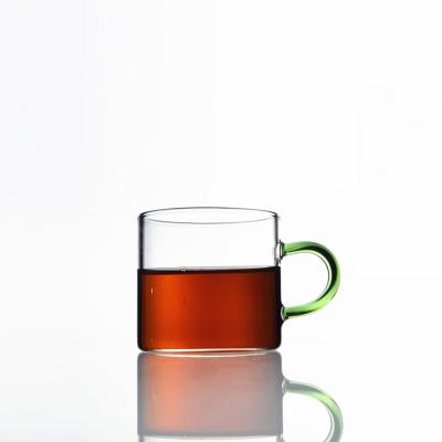 China Viable Clear Single Wall Glass Cups Glass Mugs With Handle for sale