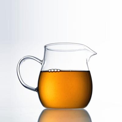 China Sustainable Single Wall Glass Mug Coffee / Tea Mugs With Handle Hand Blown Glass Mug for sale