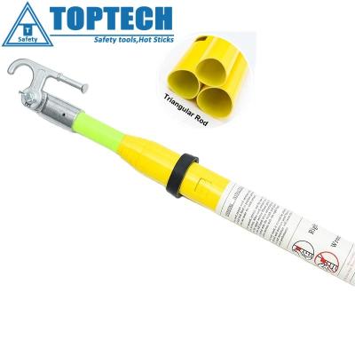 China TOPTECH 40ft no twist hot stick Triangle shape telescopic insulating operating stick triangle measuring hot stick for sale