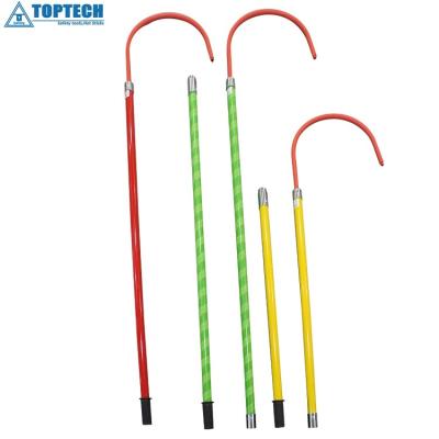 China Insulated rescue hook fiberglass handle high strength heat treatment steel hook 6ft 8ft 10ft rescue hook made in china for sale