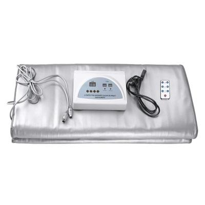 China Electric Computer Control Panel Sauna Home Blanket Beauty Salon 2 Zone Body Slimming Hot Sale Far Infrared Sauna Blanket for sale