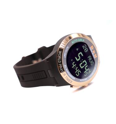 China New Hot Sale HA-6508 Model Automatic Alarm Watch Water Resistant Prayer Qibla Direction Azan Watch For Muslims for sale