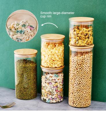 China Sustainable High Borosilicate Glass Food Storage Set Bangs Borosilicate Glass With Bamboo Lid for sale