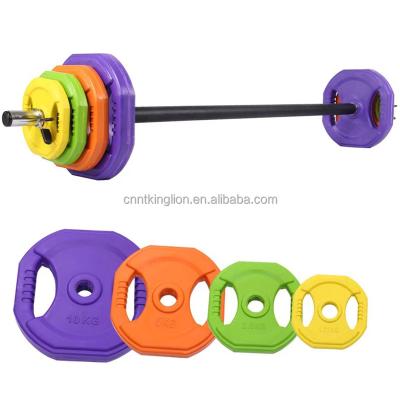 China Eco-friendly PU coated weight plates in optional colors Shanpes optional for sale