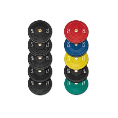 China Durable Colorful OB Cross Fitted Solid 100% Pure Rubber Bumper Plate With Stainless Steel Ring for sale